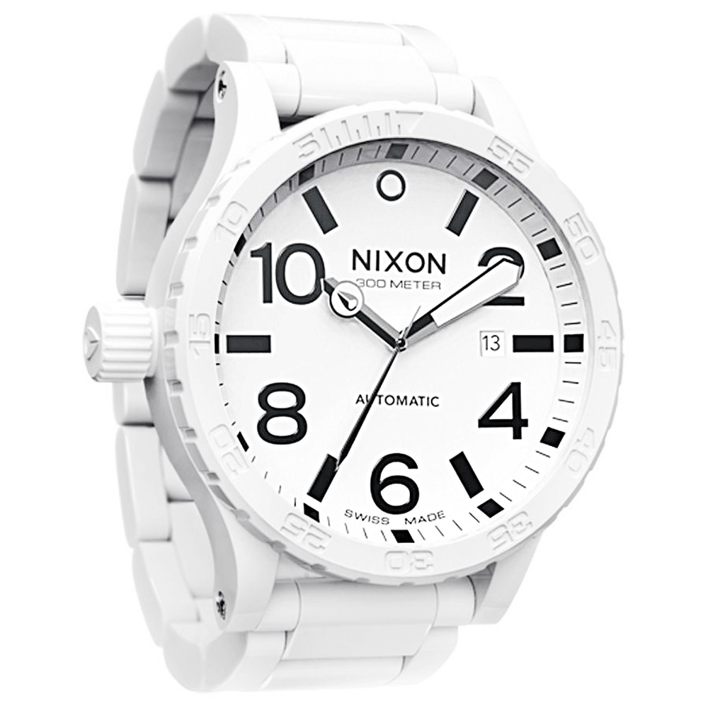 NIXON The ceramic 51-30 瑞士機械陶瓷腕錶-白-NXA147126-51mm | 專櫃