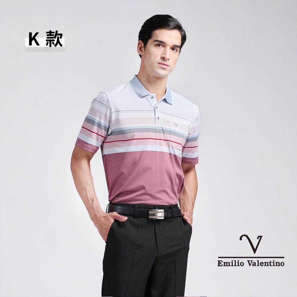 Emilio Valentino 范倫鐵諾 男女款 短袖POLO衫 商務休閒 男 女上衣 吸濕排汗 涼爽透氣 口袋 MIT(多款選) (K 款)