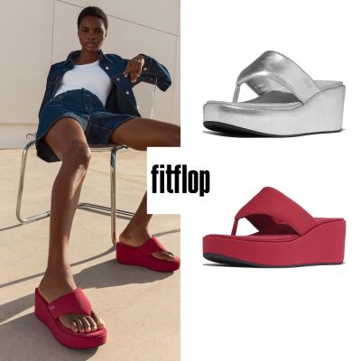 【FitFlop】PLATFFORMS 厚底楔形夾腳涼鞋-女(多色)