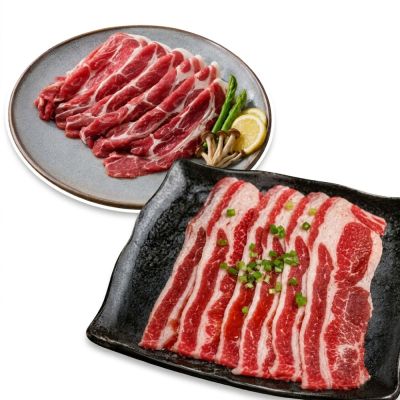 【豪鮮牛肉】牛豬肉片雙拼9件組(丹麥豬梅花肉片5盒+美國牛五花肉片4盒)