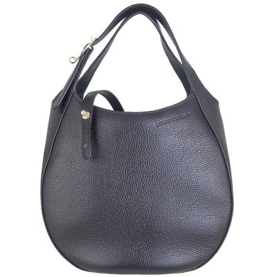 Longchamp Le Foulonne 黑色牛皮斜背/手提包-S