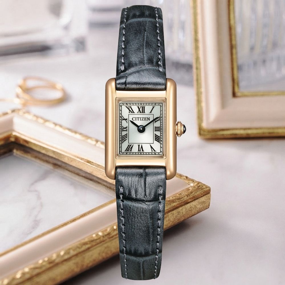 CITIZEN星辰 LADY'S系列 光動能 復古時尚腕錶 七夕 情人節 送禮 24.5mm / EG2799-18W