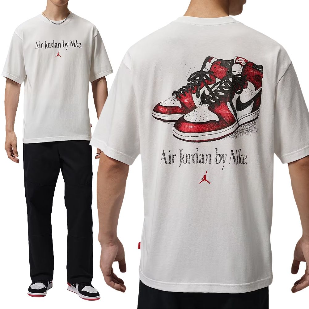 Nike As M J Brk Gx Snkr 85 Ss Crw 短袖 男款 白色 喬丹 印花 IX1577-100