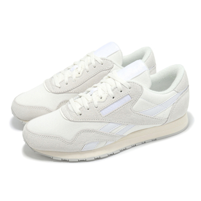 Reebok 休閒鞋 Classic Nylon 男鞋 白 米白 低筒 復古 拼接 麂皮 100221164