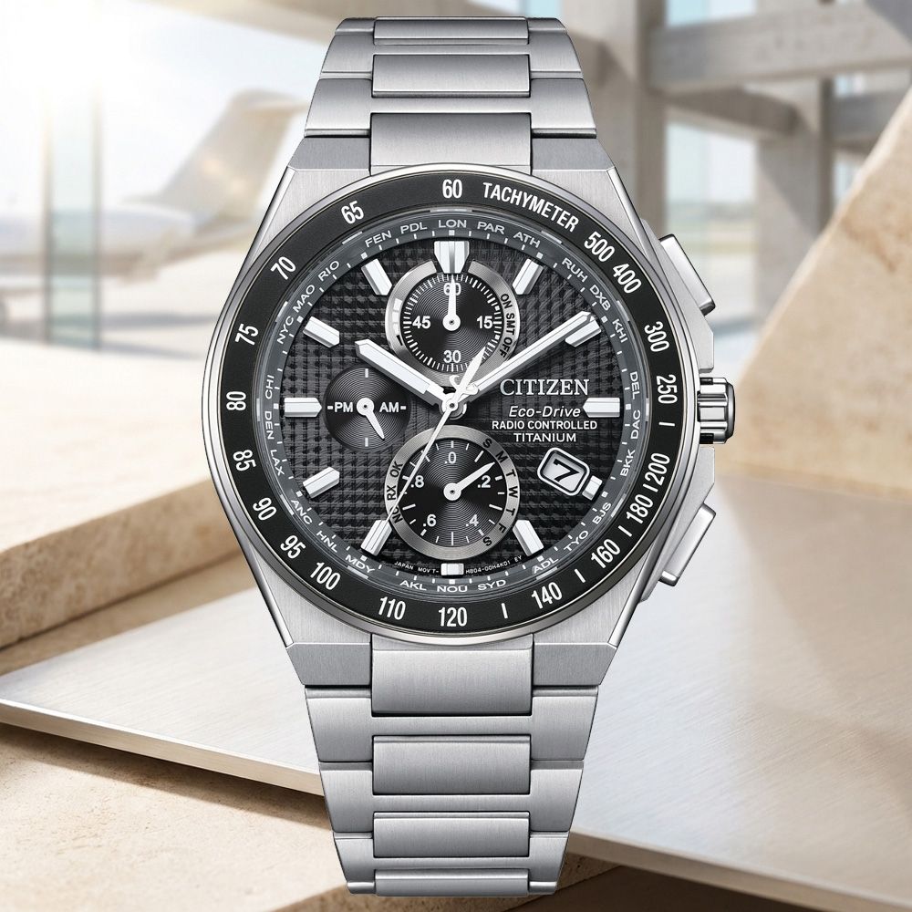 CITIZEN星辰 GENT'S系列 鈦金屬 光動能電波 計時腕錶 開學季 禮物 送禮 40.5mm/AT8390-55E