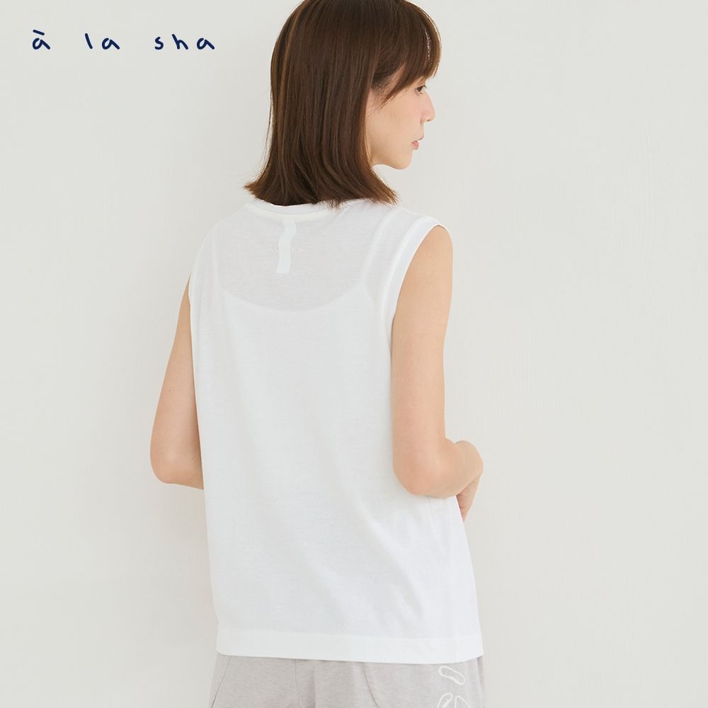 a la sha 寬鬆舒適背心 (白)