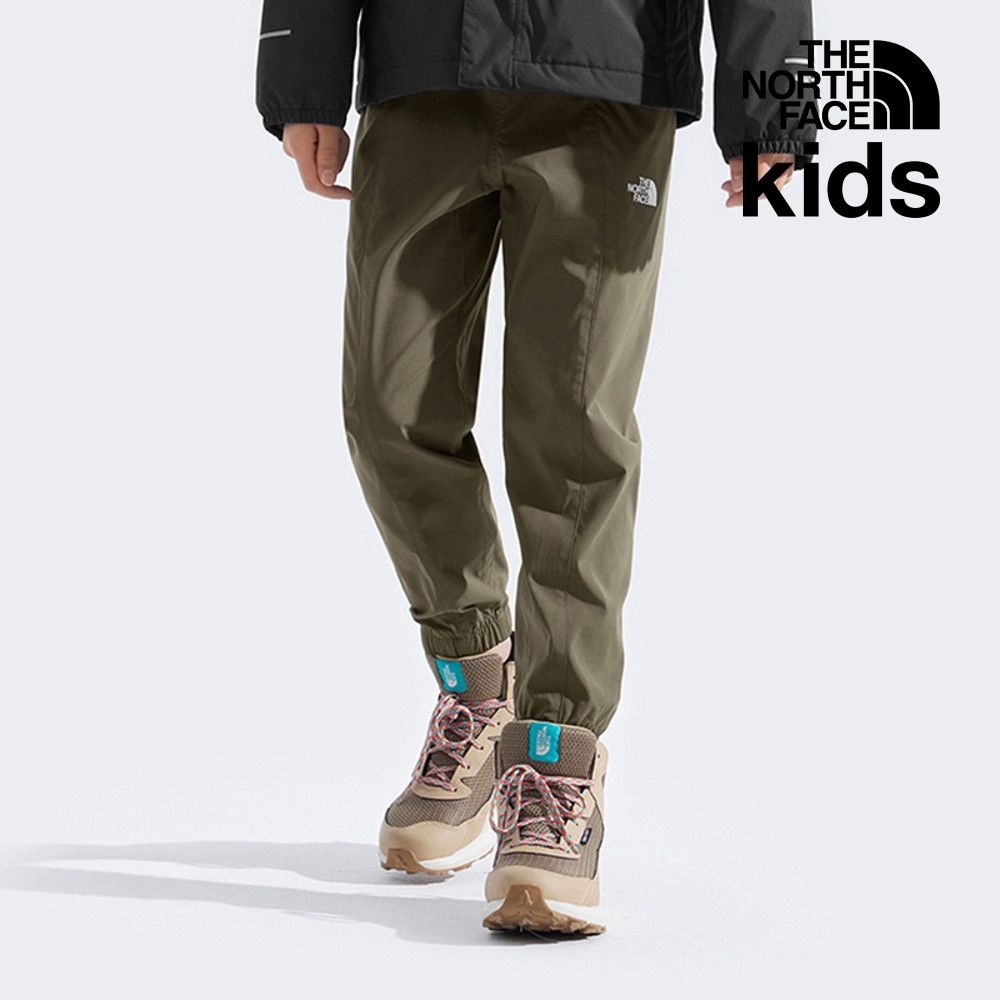 【The North Face 官方旗艦】 北面兒童灰褐色DWR防潑水休閒長褲｜89XD21L