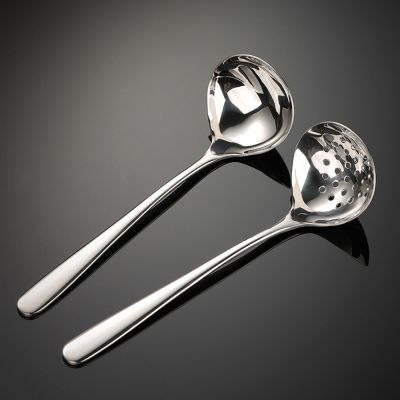 PUSH!餐具廚房用品316L不銹鋼湯勺 漏勺組 加厚一體成型不銹鋼火鍋湯勺 漏勺 分餐勺組E219