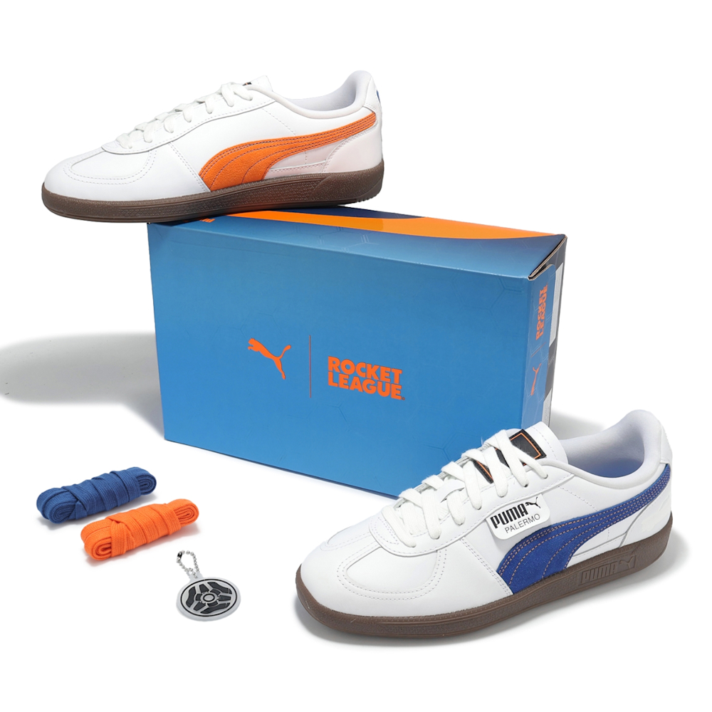 Puma 休閒鞋Palermo Rocket League 男鞋白橘藍德訓鞋電玩39943401