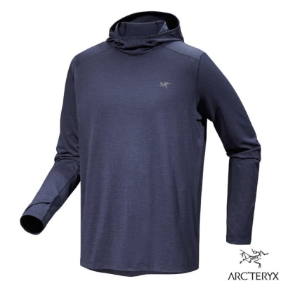 【ARCTERYX 始祖鳥】男 Cormac Hoody 快乾長袖連帽衫.帽T.休閒衫.運動上衣 X000009002 雜黑寶石