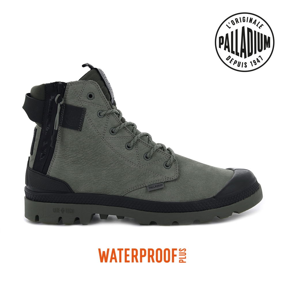 PALLADIUM PAMPA EVO LTH LITE+ WP+輕量皮革拉鍊防水靴-男-鐵灰| 防水靴| Yahoo購物中心