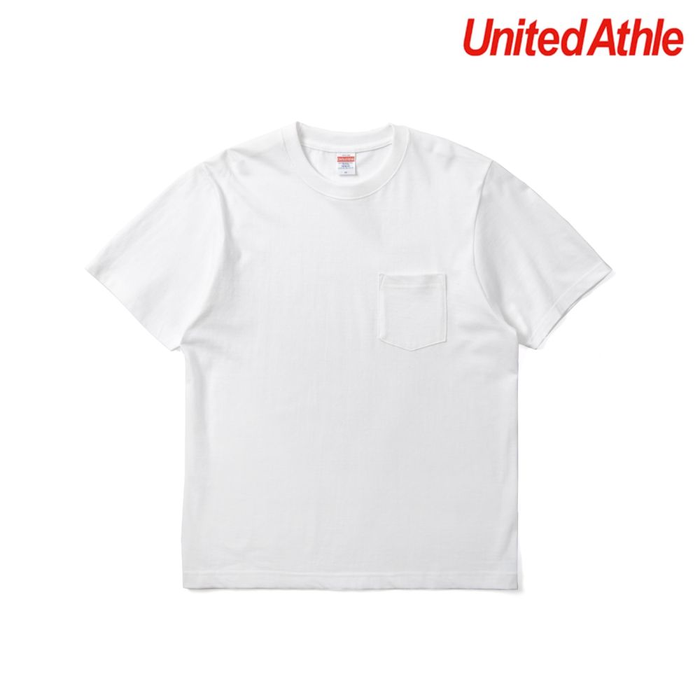 日本授權United Athle 5.6OZ 口袋短TEE 5006-01 UA 舒適 (白色)