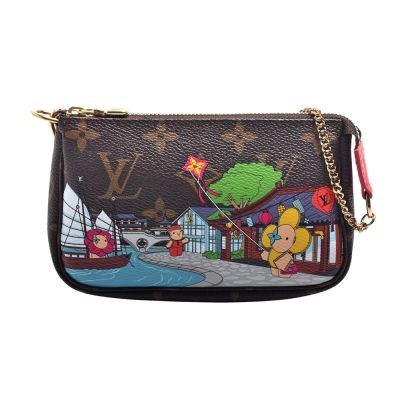LOUIS VUITTON路易威登 LV  M81965 限量Vivienne吉祥物漫步於成都街景印花圖案拉鍊迷你手提包