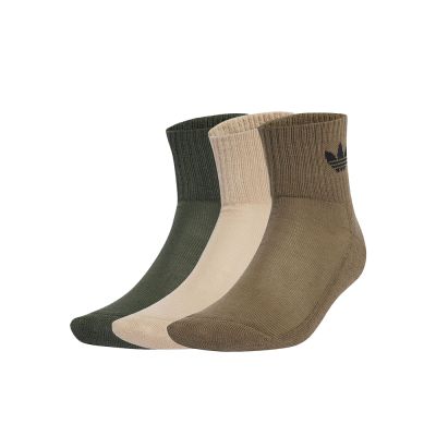 Adidas 14 SOCKS 3P 黑奶咖色 羅紋襪口 棉質 柔軟 3 雙入 中筒襪 JV8594