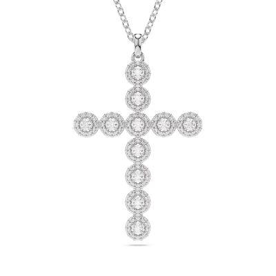 SWAROVSKI 施華洛世奇 Insigne 優雅時尚十字形項鍊 寵愛媽媽 送禮推薦-玫瑰金 5675573