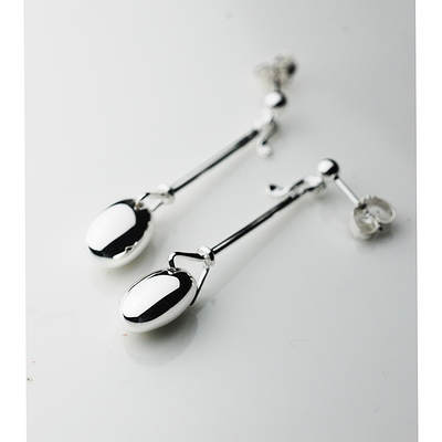 Georg Jensen Dew Drop 針式純銀耳環-42mm