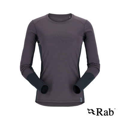【英國RAB】 Syncrino Base LS Tee Wmns 羊毛混紡長袖排汗衣 女款 石墨灰 #QBL33