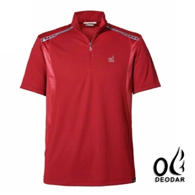 【DEODAR】男 Polartec Power Dry 雷射壓紋短袖POLO衫(永久型原紗布).上衣 11900222-07 暗紅