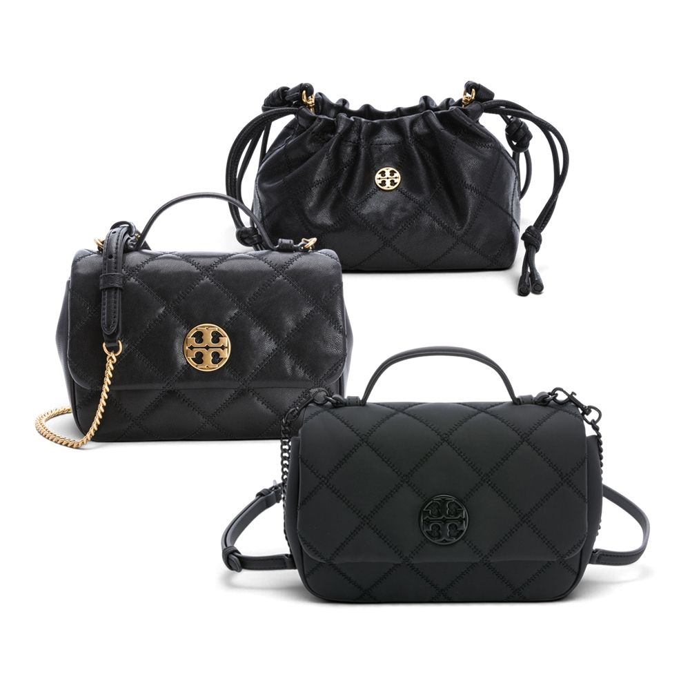 【TORY BURCH】Willa菱格紋手提/肩斜背兩用包(多款任選)
