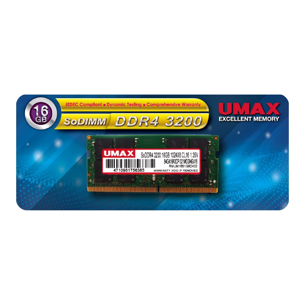 UMAX DDR4 3200 16GB 筆記型記憶體(1024x8) | DDR4 | Yahoo購物中心