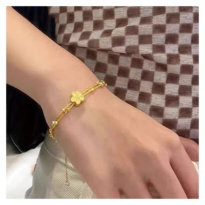 【HERA 赫拉】沙金梅花雙層手鍊 H115050803(沙金 梅花 雙層 手鍊)