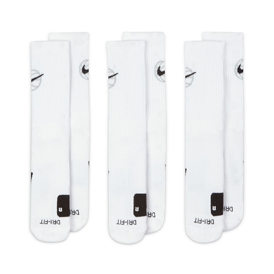 NIKE 襪子 中筒襪 運動襪 籃球襪 9雙組 U NK CREW EVERYDAY BBALL 白 DA2123-100 (2874 ...