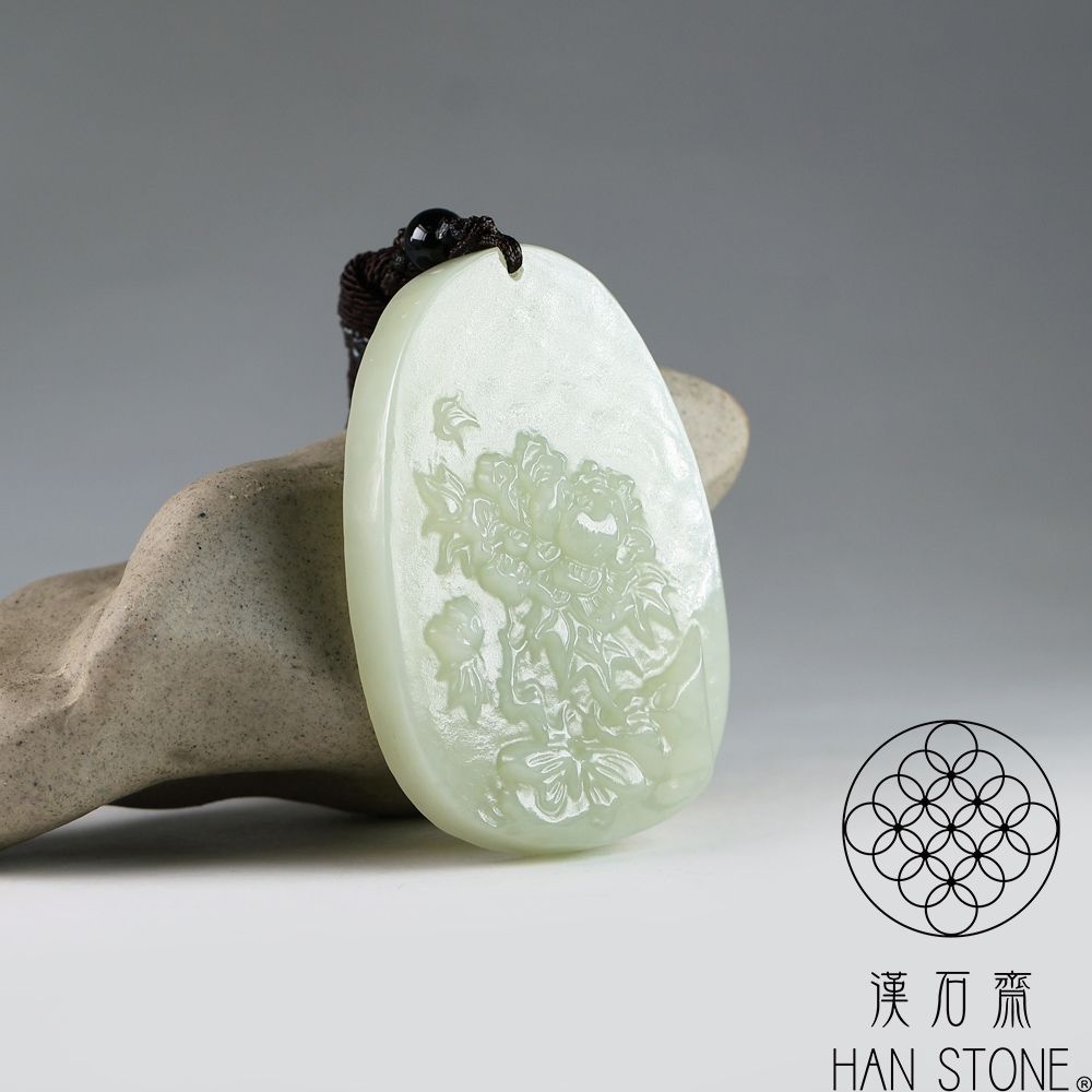 漢石齋】天然和田玉牡丹玉佩吊墜黃白玉(38*57*9mm) | 漢石齋| Yahoo