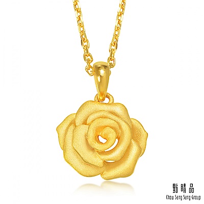 【點睛品】華麗玫瑰日常穿搭黃金吊墜 _計價黃金