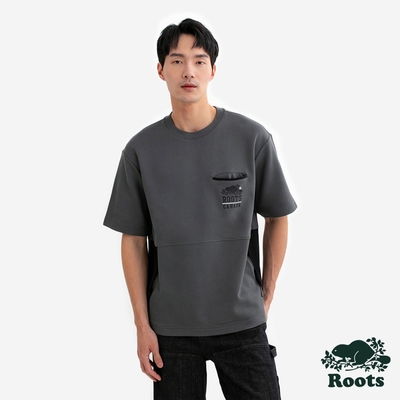 Roots 男裝-ROOTS CANADA BLOCKED 圓領上衣-灰色