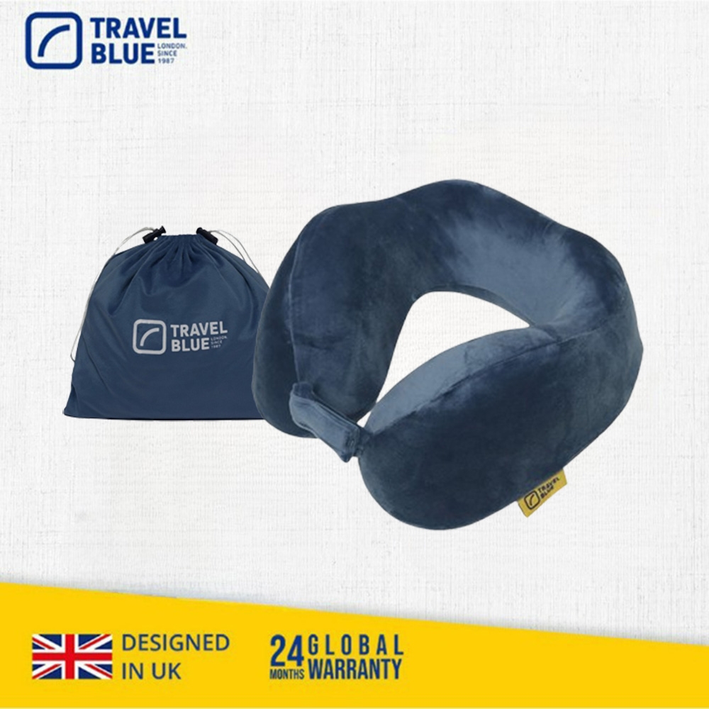【Travel Blue 藍旅】 寧靜頸枕+通用收納袋套組