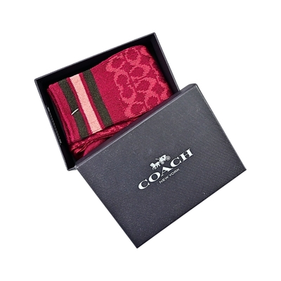 COACH紅色C LOGO棉質長襪禮盒組