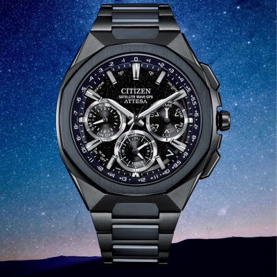 CITIZEN 星辰 ATTESA系列 GPS衛星對時 八角 黑鈦金屬 光動能手錶 CC4106-74E