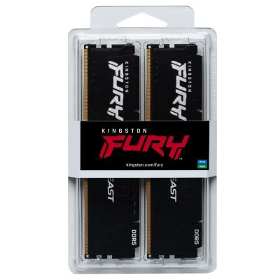 正規品 kingston DDR5-6000 KF560C36BBE2K2-32 Memória DDR5 Kingston FURY Beast, 16GB (2x8GB), 6000MHz, Preto
