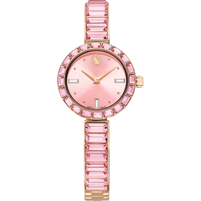 SWAROVSKI 施華洛世奇 Matrix Bangle系列 粉水晶腕錶 女錶 手錶 禮物-25mm/5679890