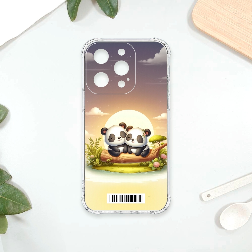 TRON IPhone 15 PRO 可愛萌熊貓 四角防摔載具殼 軟殼 手機殼