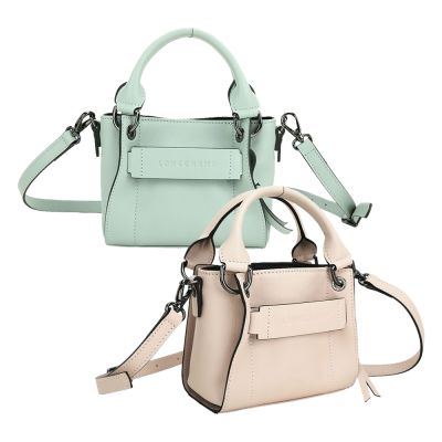 LONGCHAMP 3D XS 迷你 仿舊小牛皮手提/斜背兩用包-2色可選
