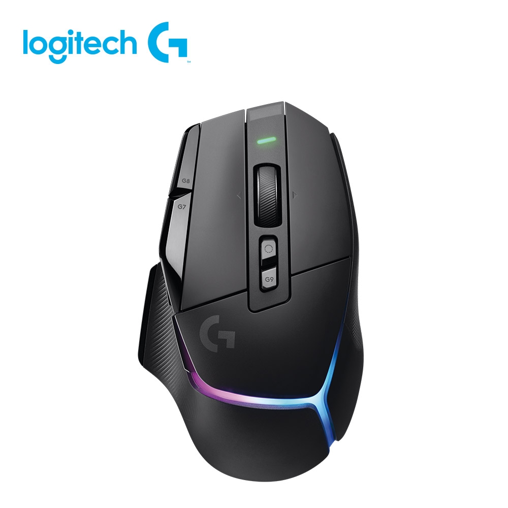 羅技 G502 X Plus炫光高效能無線電競滑鼠-岩石黑