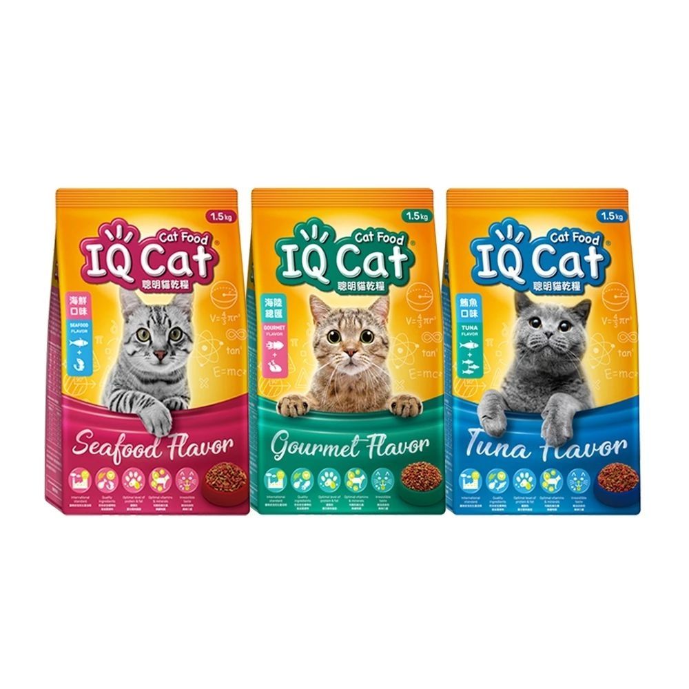 IQ CAT 聰明貓乾糧 1.5KG x6包(成箱出貨)