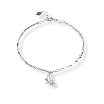 【世紀白金】Pt950鉑金手鍊 蝴蝶拼接鍊 不對稱AB鍊 白金手環 氣質甜美 生日禮物