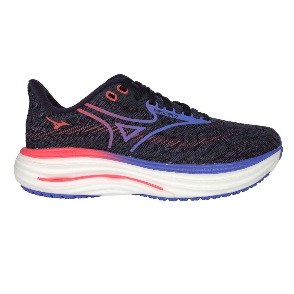 MIZUNO WAVE RIDER 29 SW 女慢跑鞋-WIDE-超寬楦運動J1GD250621 墨灰
