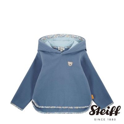 STEIFF熊頭童裝 印花刷毛連帽長袖T 2-8歲