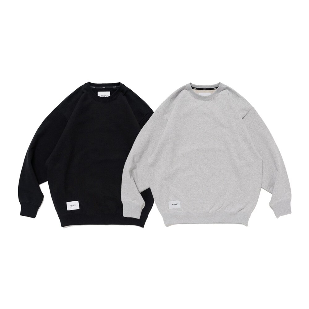 Wtaps Sign/Sweater/Cotton Ash Gray 大學T 淺灰色/黑色251ATDT-CSM01