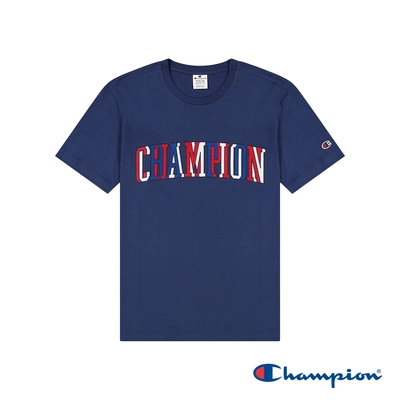 Champion 官方直營-男款 美式休閒刺繡短袖TEE(藍)