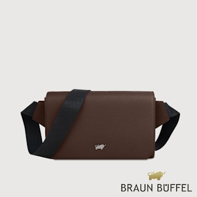 【BRAUN BUFFEL 德國小金牛】台灣總代理 斯萊特-A 腰胸包-培土棕/BF565-07-POS