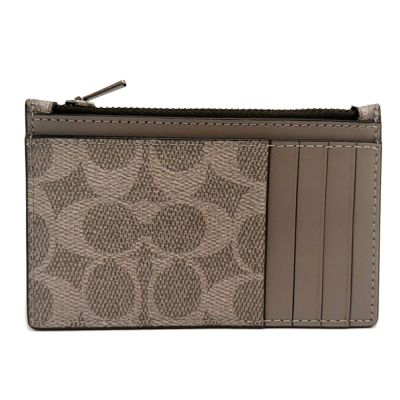 COACH 男款C LOGO名片信用卡多卡夾零錢包(灰)