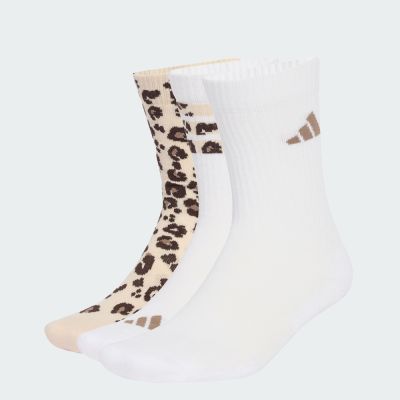 【adidas 愛迪達】 豹紋 中筒襪 3 雙入 男/女 KH0164