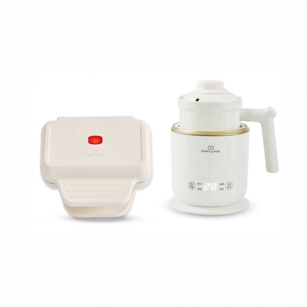MATURE美萃MINI食光陶瓷熱壓機CY-1627 + 剛剛好陶瓷電煮鍋CY-1626