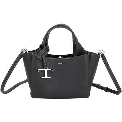 TOD S APA『專櫃$47900』 超小號T字吊飾荔紋牛皮兩用托特包-多色可選