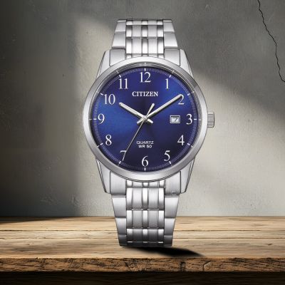 CITIZEN 星辰錶 大三針 時尚腕錶 男錶 手錶-BI5008-51L-藍色39mm