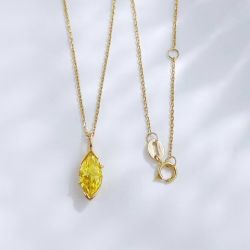 IGI 1克拉18K黃鑽項鍊FVYVS+